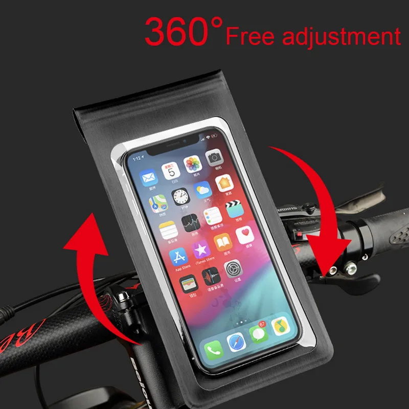 360° Rotation Bike Bicycle Motorcycle Phone Holder Stand Waterproof Phone Mount Case Bag for X XS XR 6 s 7 8 S9