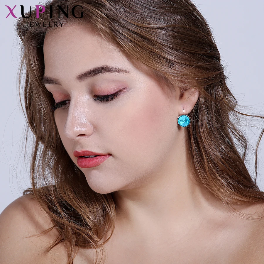 Xuping стильные элегантные блестящие серьги-кольца с кристаллами от Swarovski Подарок на годовщину для женщин девочек M99-20641