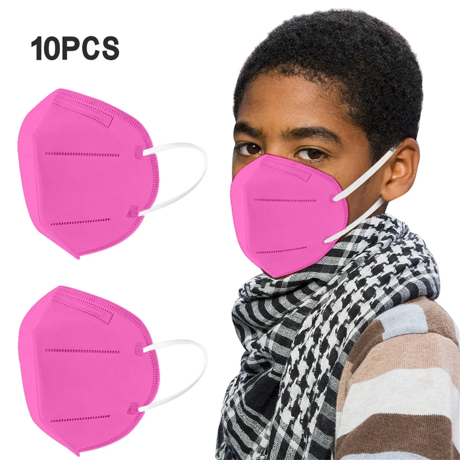 

10/20pcs Children's Face Masks Solid Color 3d Breathable Mask For Face Mouth Cover 5-layer Pm2.5 Filter Mask Party Decoration