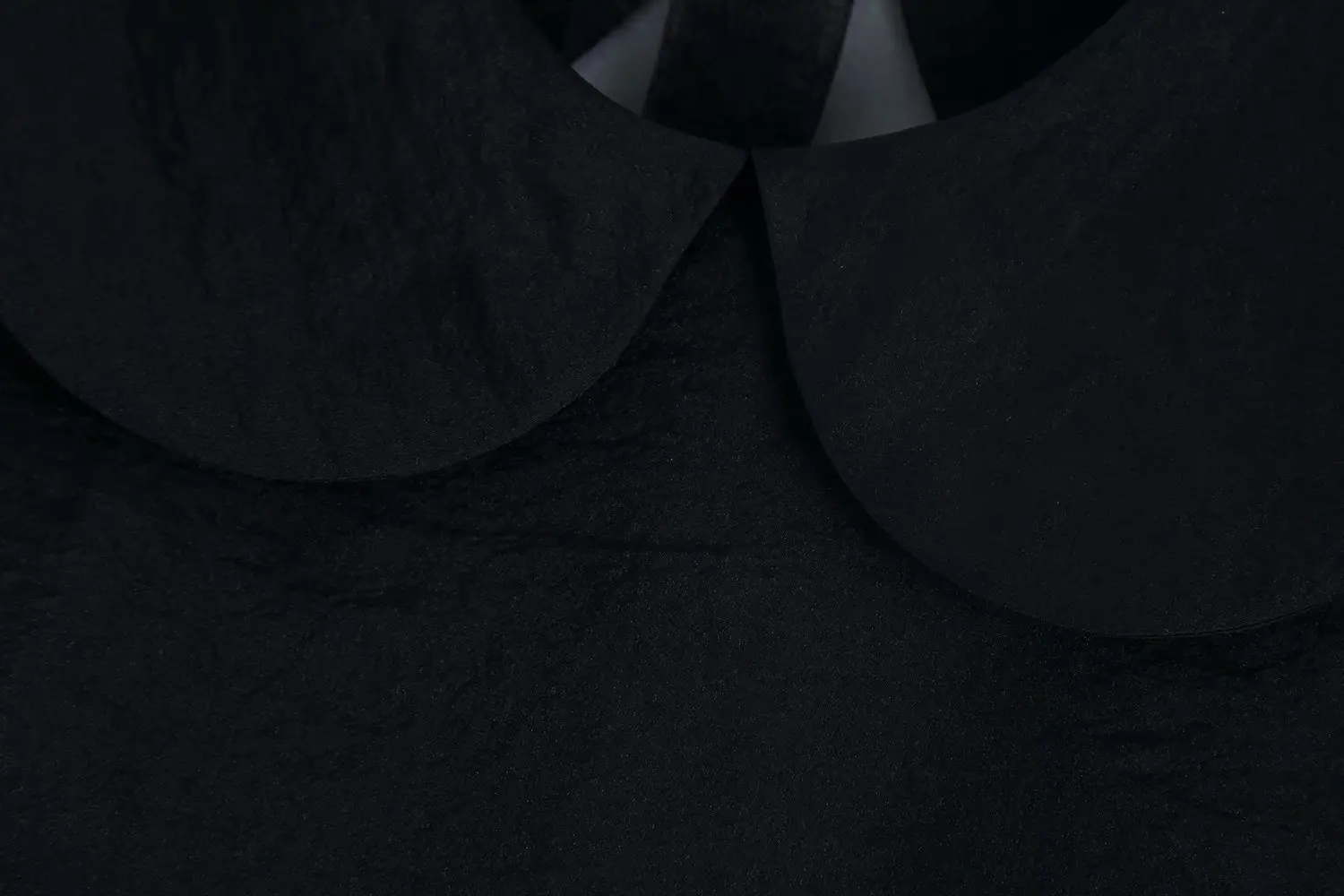 Женская Элегантная блузка из черной органзы с буфами на рукавах воротник Питер