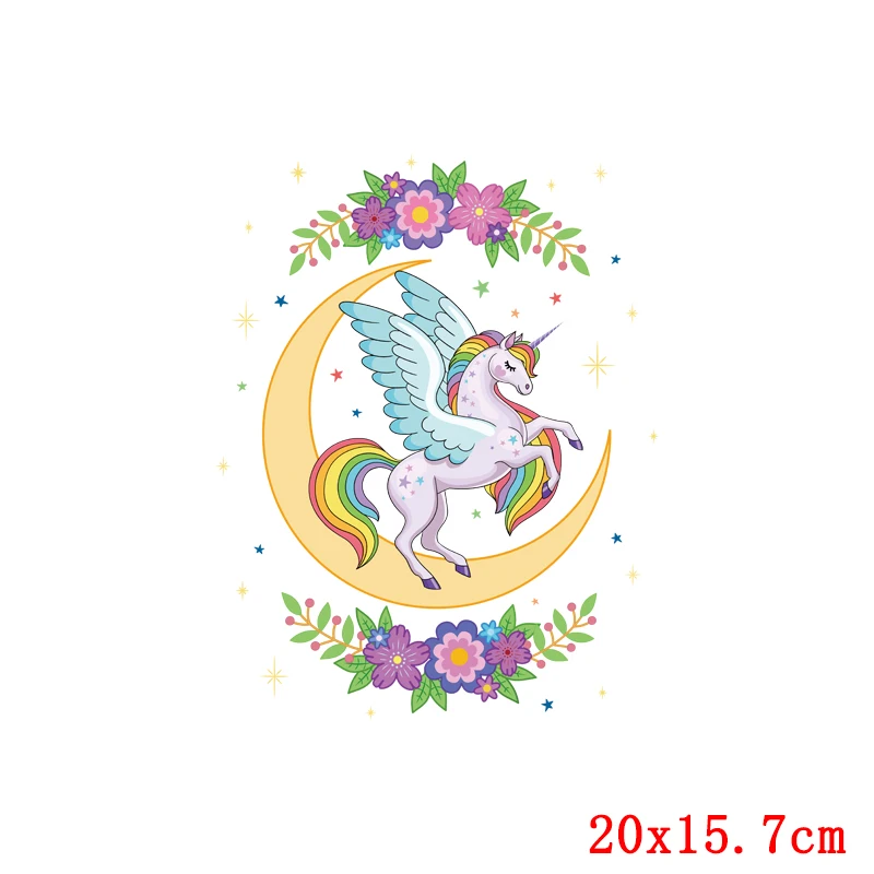 Нашивки для одежды в виде единорога наклейки на одежду Мультяшные с цветами