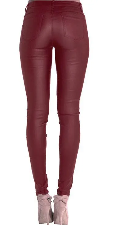 

Trousers Women Jeans Pencil Stretch Zipper fly Mujer Casual Slim PU DM001