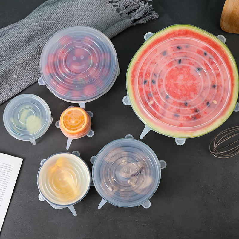 

6pcs/set Silicone food preservation cover set Kitchen Gadgets Sushi Home Dining Bar Kichen Accessories Food preservation cover
