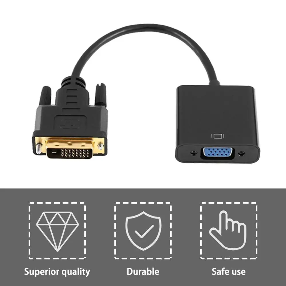 Full HD 1080P DVI D VGA активный адаптер конвертер кабель 24 + 1 Pin папа 15 Женский монитор для