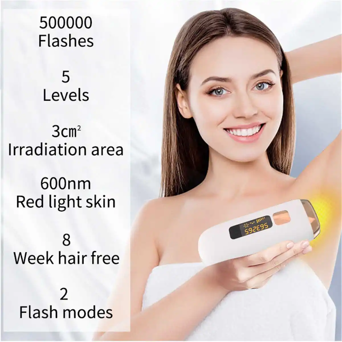 

500000 Flash Professional Permanent IPL Laser Depilator LCD Home Use Devices Photoepilator Women Painless Hair Remover Machine