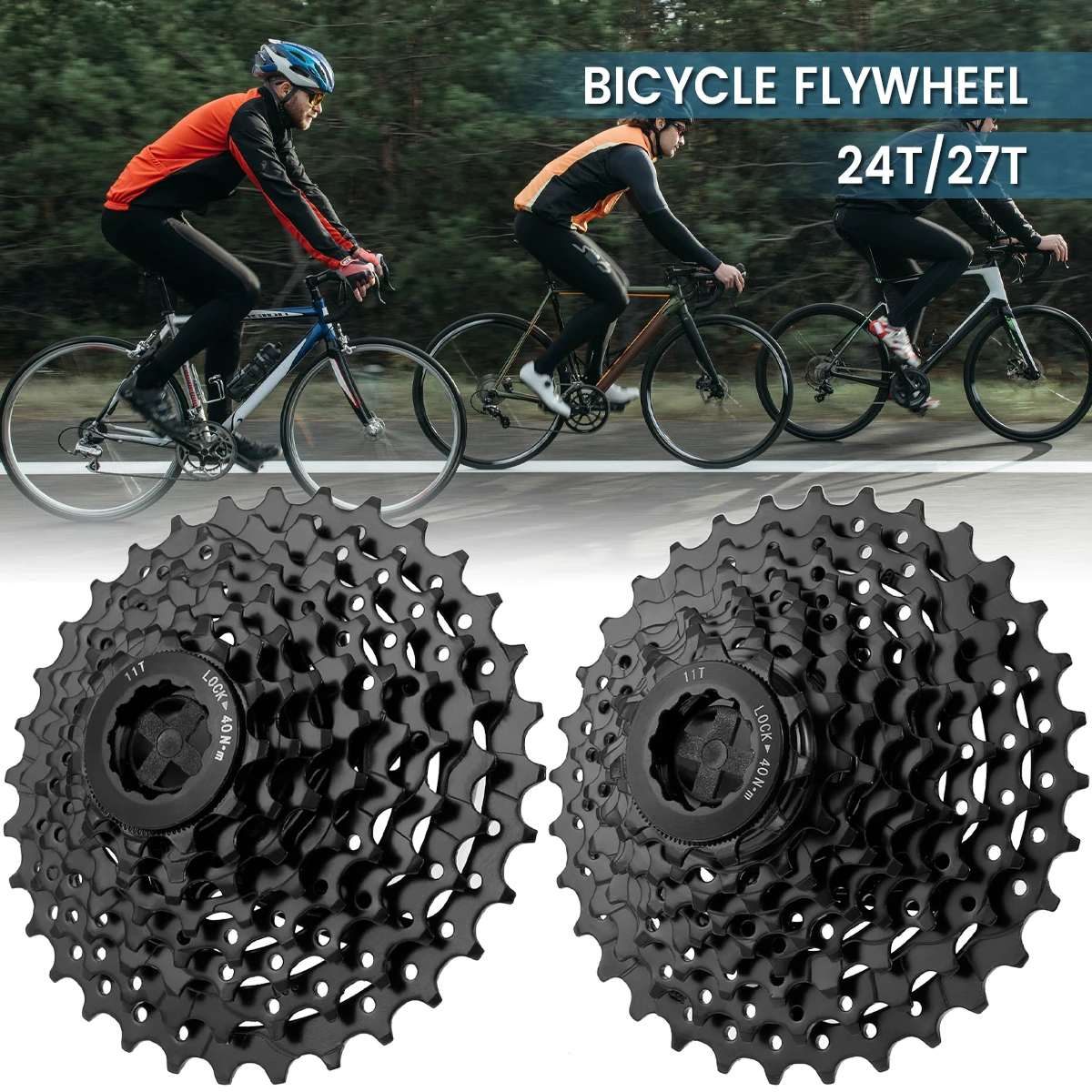 

Bicycle Cassette Freewheel 8 Speed 24T/ 9 Speed 27T Cassette Bike Freewheel Steel Bike Sprocket Cycling Replacement Accessor