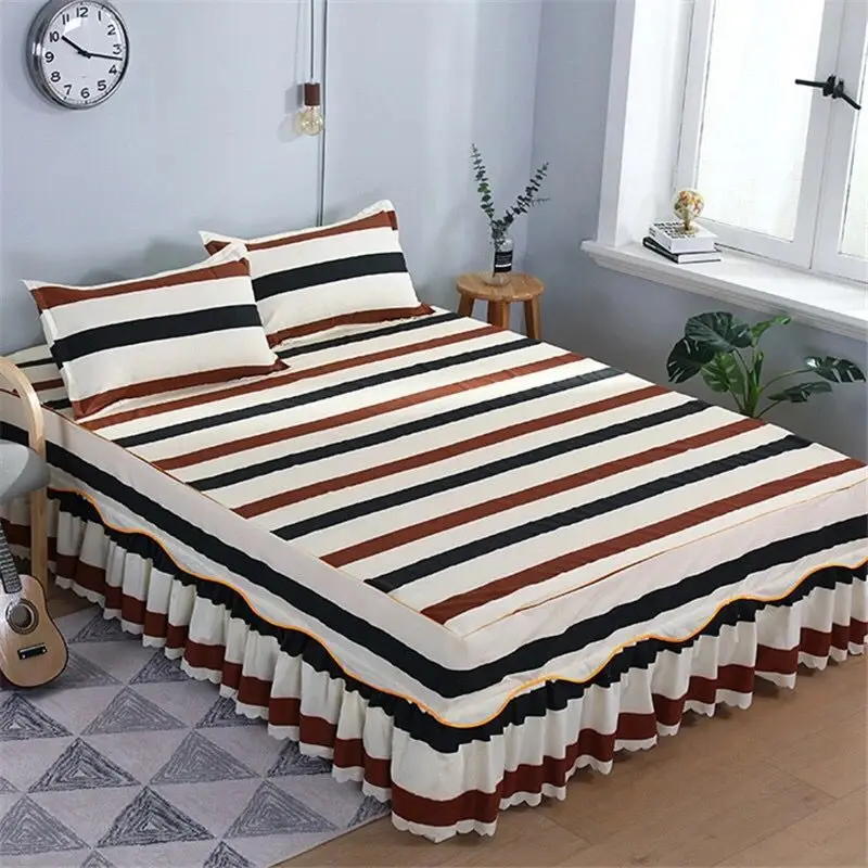 3PCS/Set Decor Home Summer Bed Sheets Textile Bedding Flat Sheet Flower Sheet+ Pillow Covers Soft Warm Bedskirt | Дом и сад