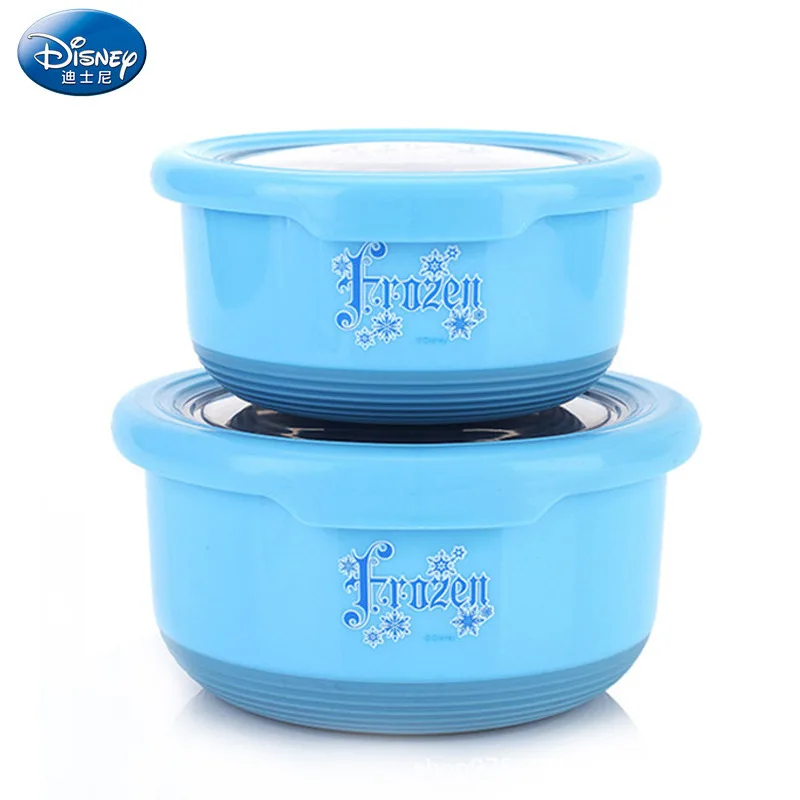 

Disney children's bowl tableware stainless steel bowl with lid baby bowl baby home cute anti-fall toddler eating bowl