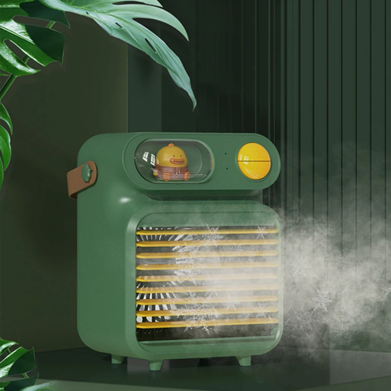 en Ucuz Yeni Taşınabilir HAVA SOĞUTUCU Mini Masaüstü Klima Gece Lambası Mini USB 4000MAh Su Soğutma Fanı Nemlendirici