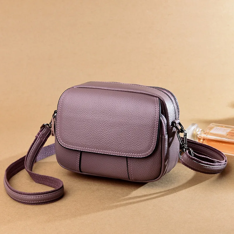 

2022 Fashion Handbags For Women Crossbody Shoulder Bag Plaid PU Soft Leather Handbags Multi Zipper Small Messenger Bags Purse