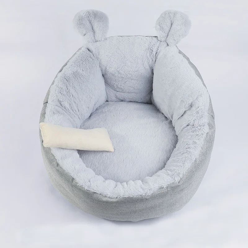 Gray-Rabbit Fluff 6 цветов зимняя теплая будка для питомца кровать для кошек мягкий плюшевый щенок собака питомник коврик Чихуахуа кеди, Гатос подстилка для кошек товары для домашних животных Подушка для дома Cama perro kattenmand - Цвет: Gray-Rabbit Fluff