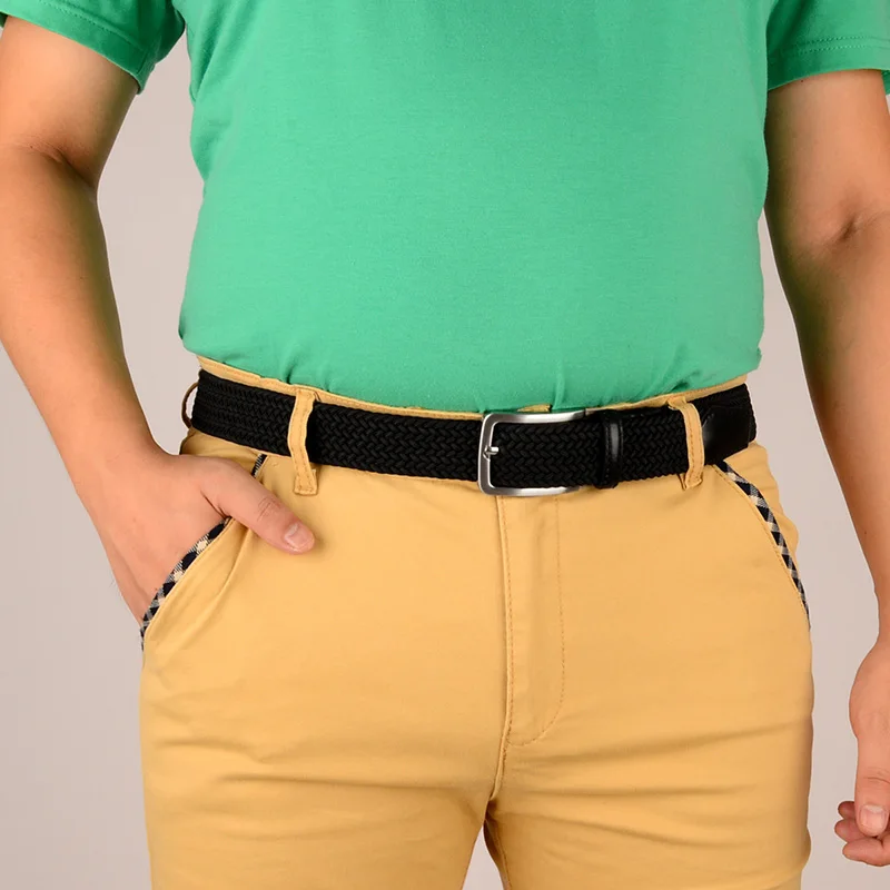 Пояс Drizzte размера плюс 130 см до 190 большой мужской эластичный пояс стрейч плетеный