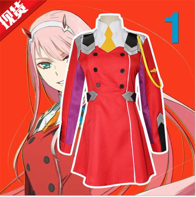 02 Zero Two костюм для косплея Дарлинг в франссе Косплей DFXX женский костюм полный комплект платье головные уборы парики