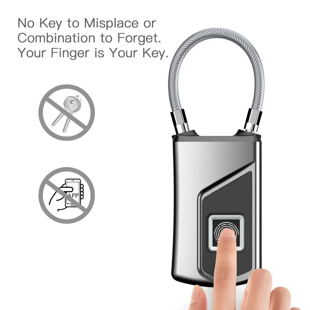 

L1 Pure Fingerprint Unlock Smart Fingerprint Door Lock Safe Padlock USB Charging Waterproof Keyless Anti-theft Lock