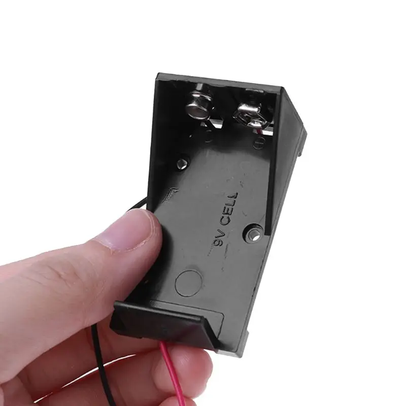 1 шт. чехол для аккумулятора 9 в карбоновый ящик хранения два провода пружинный