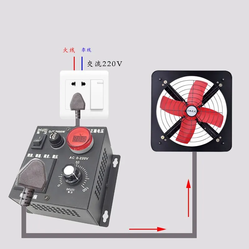 AC220V 4000 Вт высокой мощности Мощность тиристорный электронный регулятор
