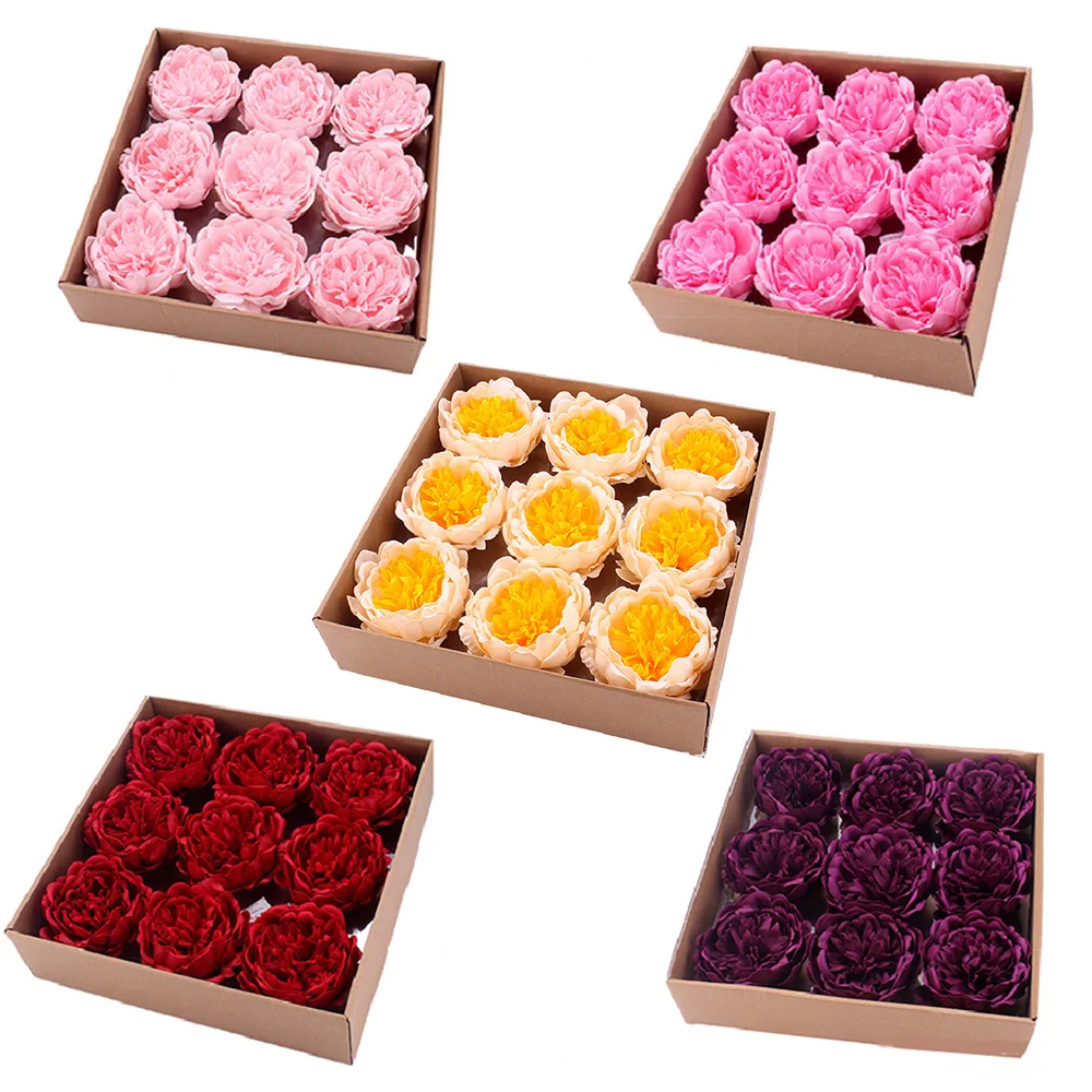 

9Pcs Artificial Flowers Peony Violet Soap Flowers Head Eternal Flowers Bouquet DIY Material for Wedding Valentine Mother's Day