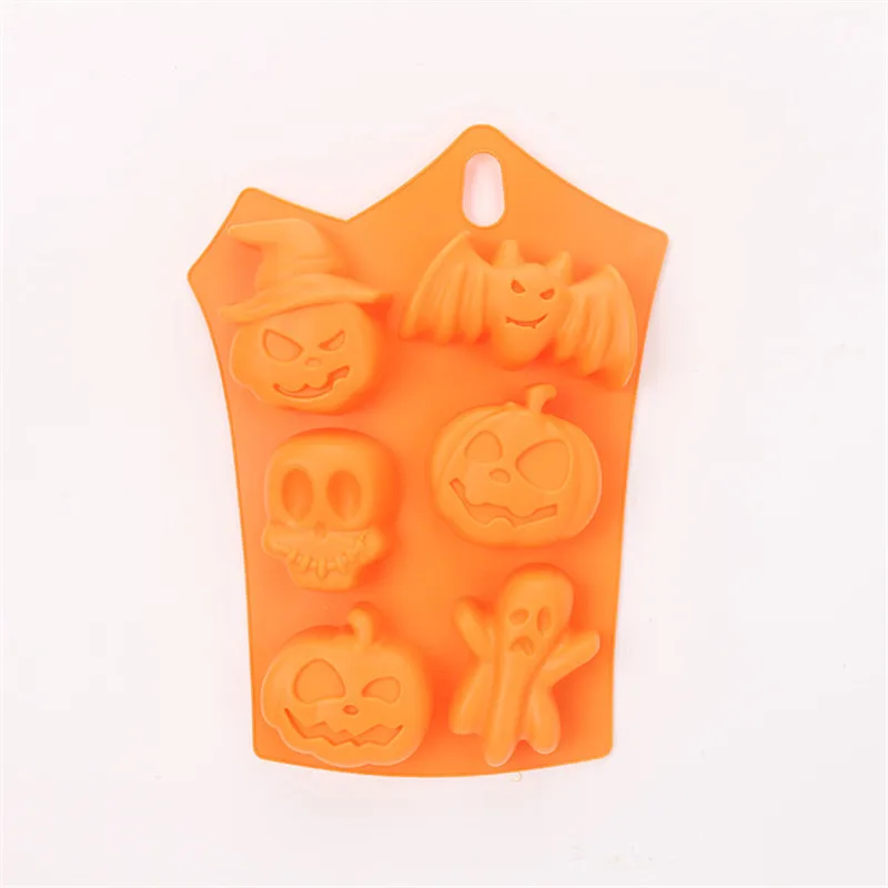 

New Halloween Chocolate Molds 6 Kinds Of Jelly Candy Cookies Non Stick Silicone Baking Tools Making Cake Decor Kitchenware