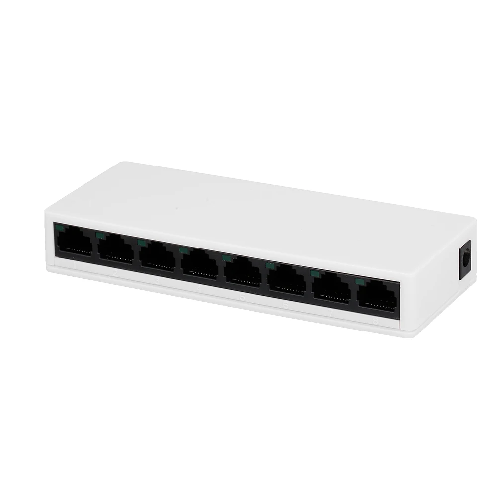 SW08 8-портовый коммутатор Gigabit 10/100 Мбит/с Ethernet разветвитель домашний офис US вилка |
