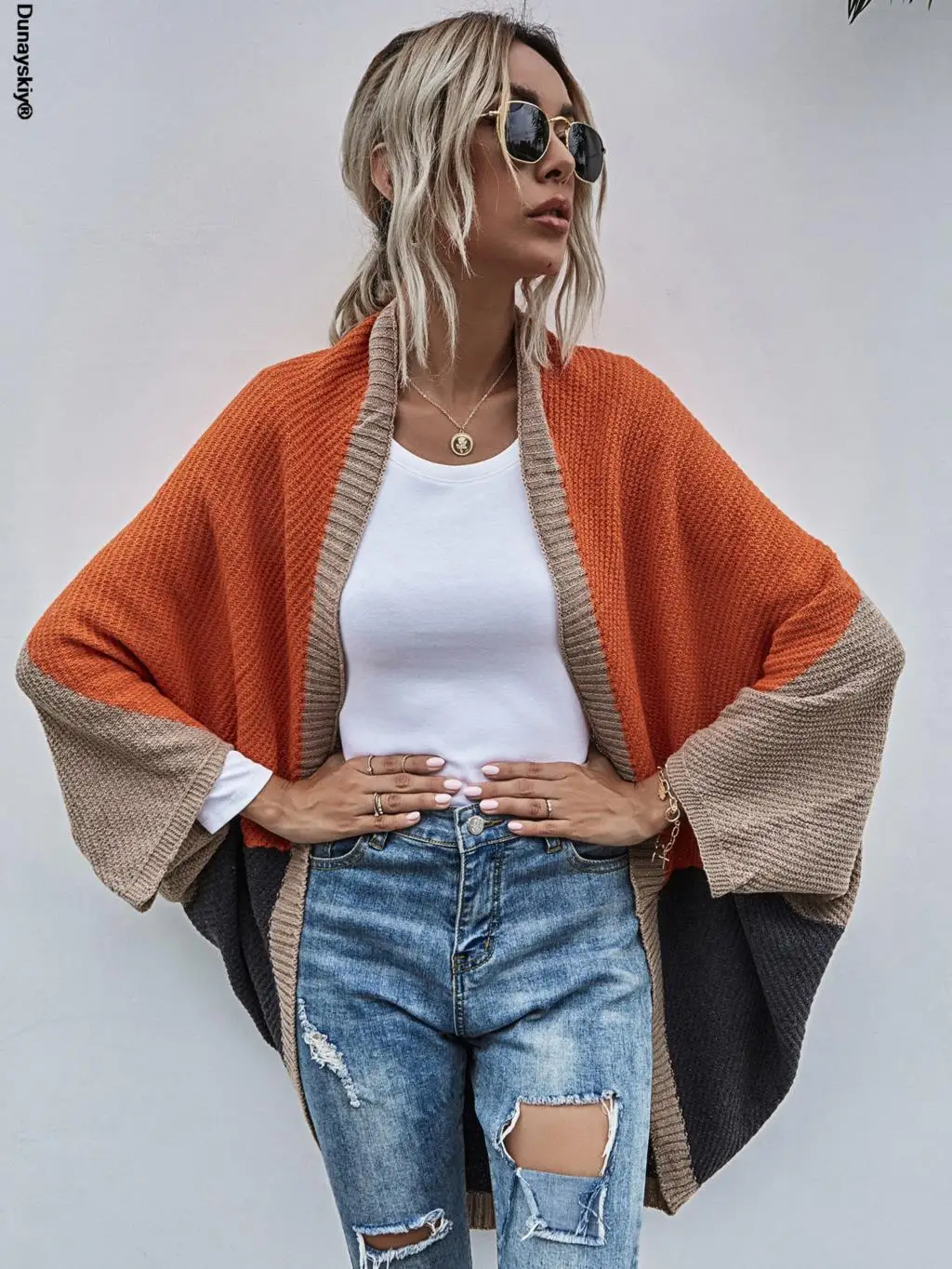 

Office sweater women casual cardigan winter autumn fall clothes ladies knitted jacket plus size loose patchwork coat elegant top