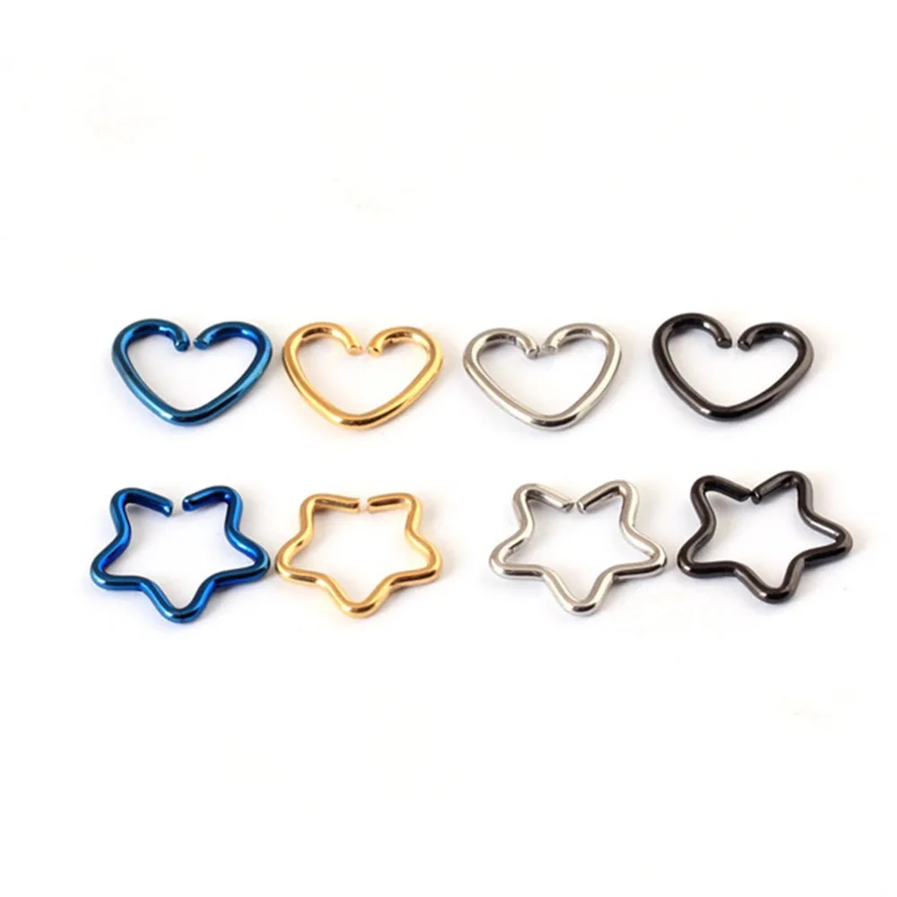 3 шт. Поддельные уха пирсинг для пупка сердце серьги из нержавеющей стали Лабрет