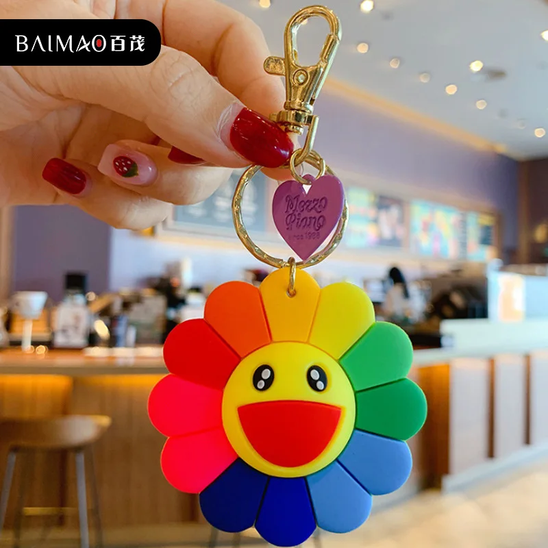 

Cartoon New Flower Keychain Fashion Bag Pendant Keychain Charms Creative Key Chain Accessories Cute Anime Keychain Car Key Chain