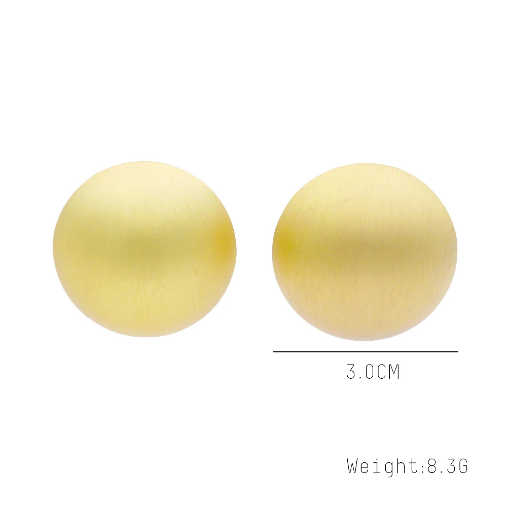 3CM New Fashion Gold Color Matte Metal Button Stud Earrings Minimalist Round Coin For Women Party Weddings Jewelry Gift | Украшения и