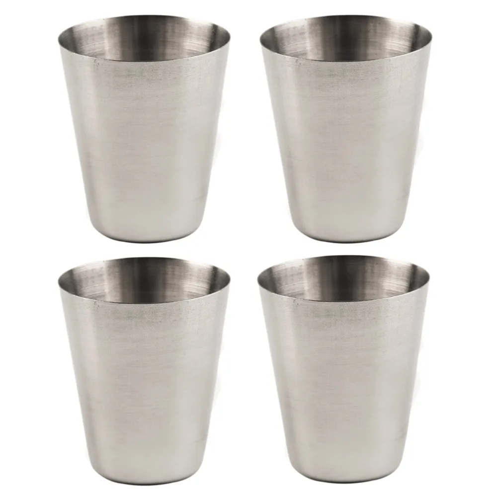 

1 Set of 4 Stainless Steel Camping Cup Mug Drinking Coffee Tea With Case for outdoor new arrival