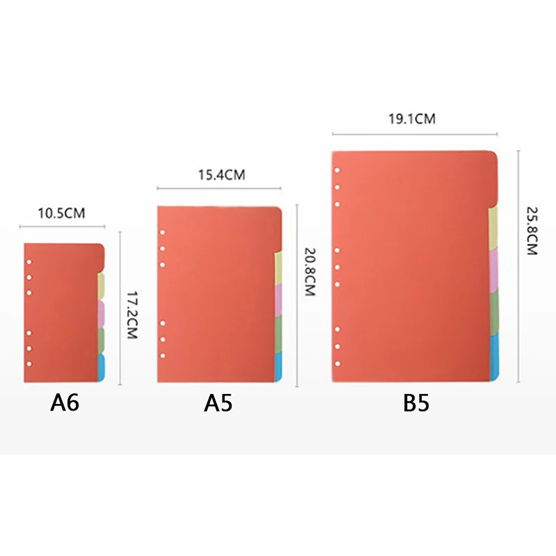 

A5 A6 B5 Inner Page Organizer Notebook Index Separator 6 Holes Divider Pages