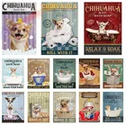 Чихуахуа, собака, мыло для ванны, винтажный Металлический Настенный декор, новинка, ванная комната, туалет, ретро-постер, кабинет 8x12 дюймов