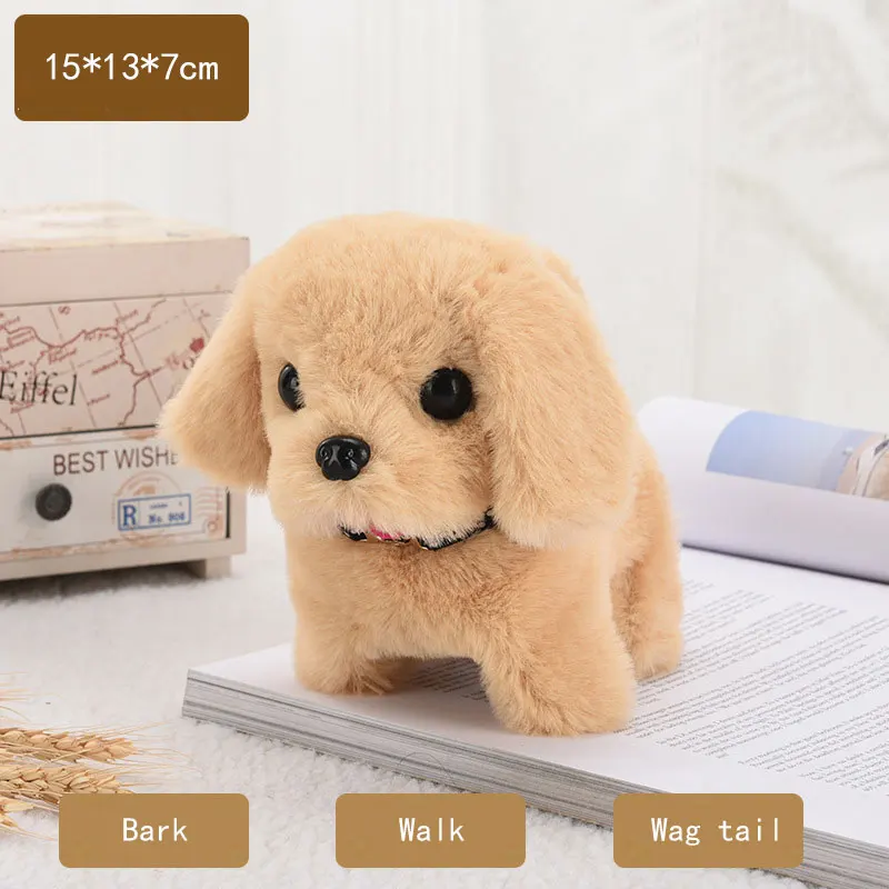 Robot Dog Toy Plush Electronic Puppy With Collar Running Wag Tail Teddy Walk Bark Electric Animal Pet Funny Toys For Kids Gift