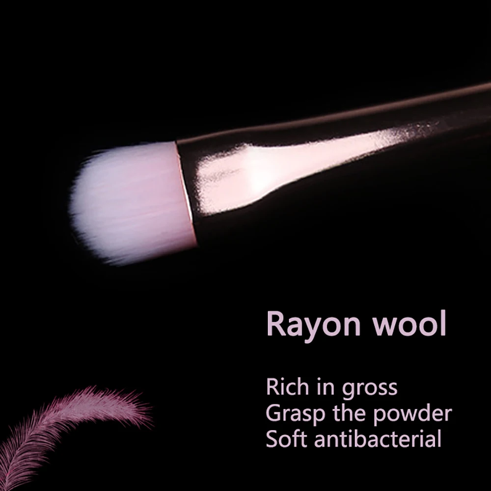 1 шт. профессиональная кисть для бровей розовая/Золотая угловая