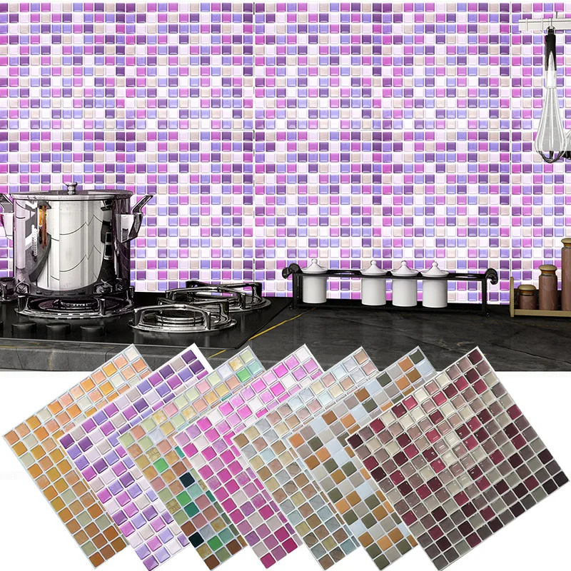 

Mosaic Wall Tile Peel and Stick Self adhesive Backsplash 3D Waterproof Oil-proof Kitchen Bathroom Home Decor Wall Sticker Vinyl