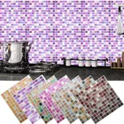 Мозаичная настенная плитка, самоклеящаяся, водостойкая, маслостойкая, 3D, для кухни, ванной, домашнего декора, Виниловая наклейка на стену