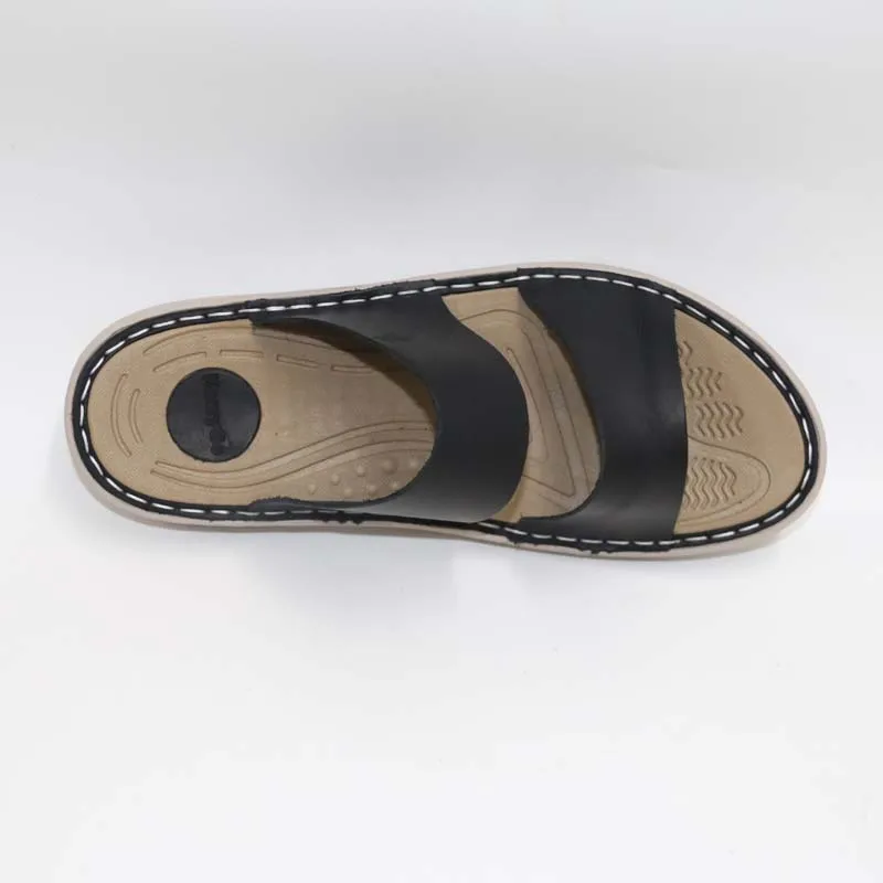 Мужские кожаные шлепанцы Летние удобные пляжные большие размеры|Тапочки| |