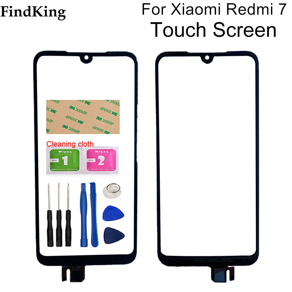 

6.26" Touch Screen Panel For Xiaomi Redmi 7 Touch Screen Panel Digitizer Sensor Front Glass Replace Tools 3M Glue Wipes