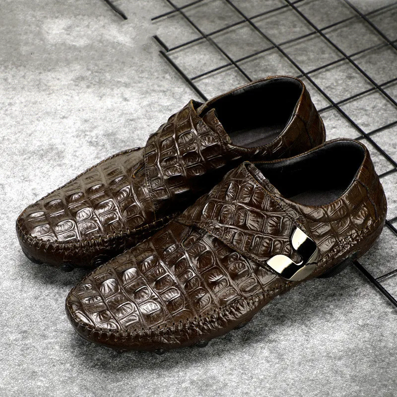 

Fashion Genuine Leather Quality Men Boots casual shoes Crocodile pattern Men Footwear Male Ankle Black boots zapatos de hombre