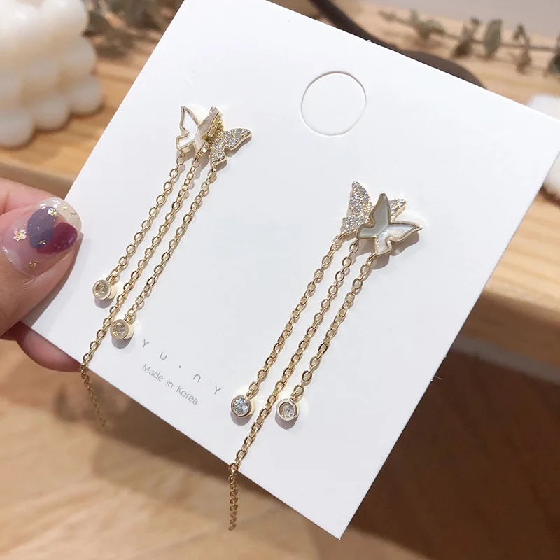 Женские асимметричные серьги подвески с искусственным жемчугом и