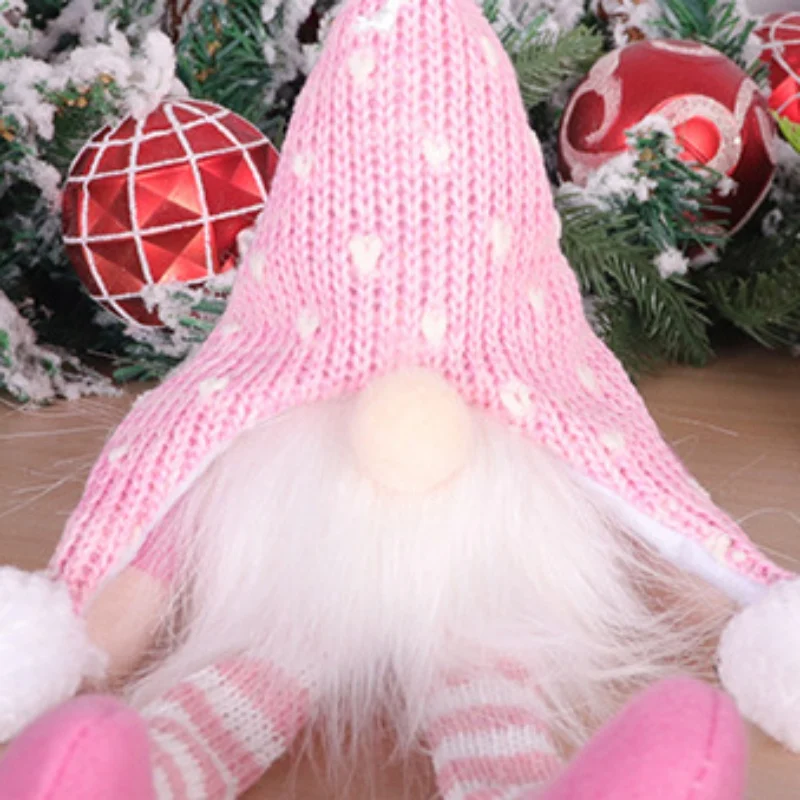 

Lighted Santa Plush Handmade Elf Dwarf Home Household Ornaments Christmas Santa Decoration Holidays Party Tabletop Ornament