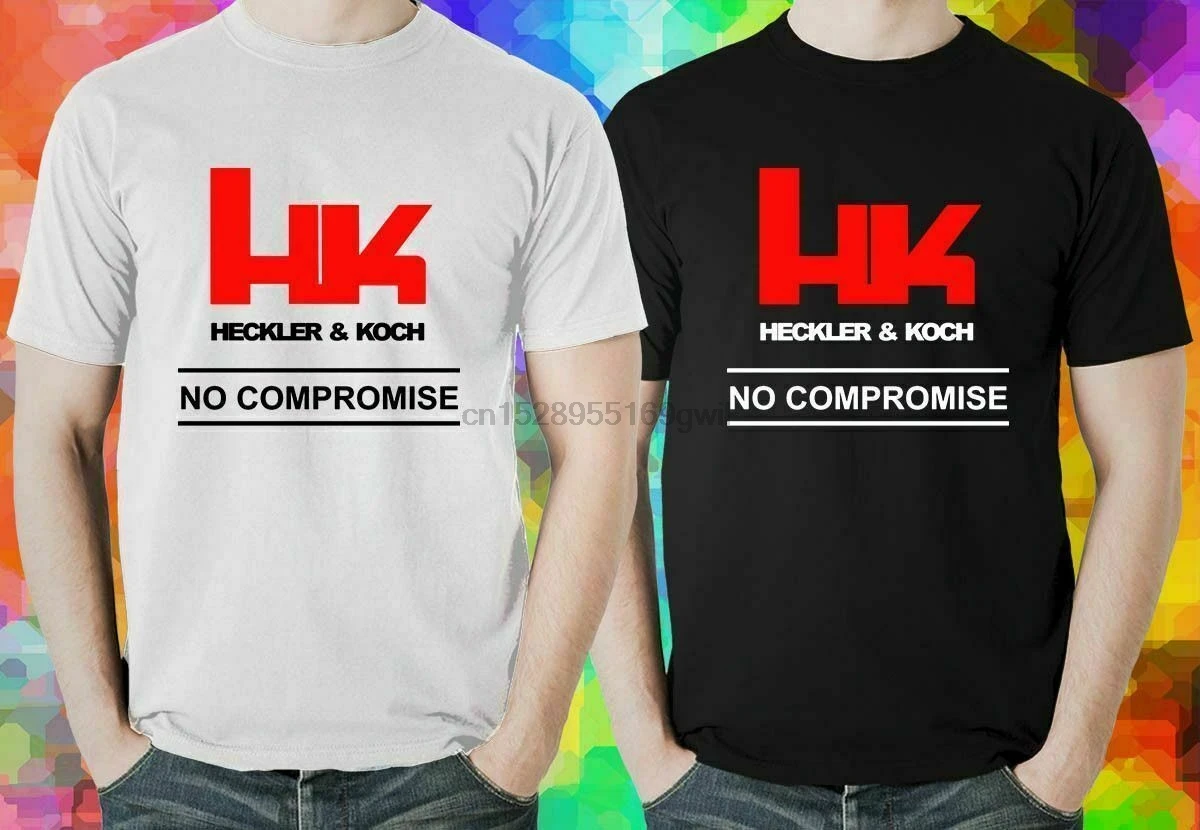 Новинка логотип HK HECKLER KOCH огнестрельное оружие черно белая B рубашка США размер S