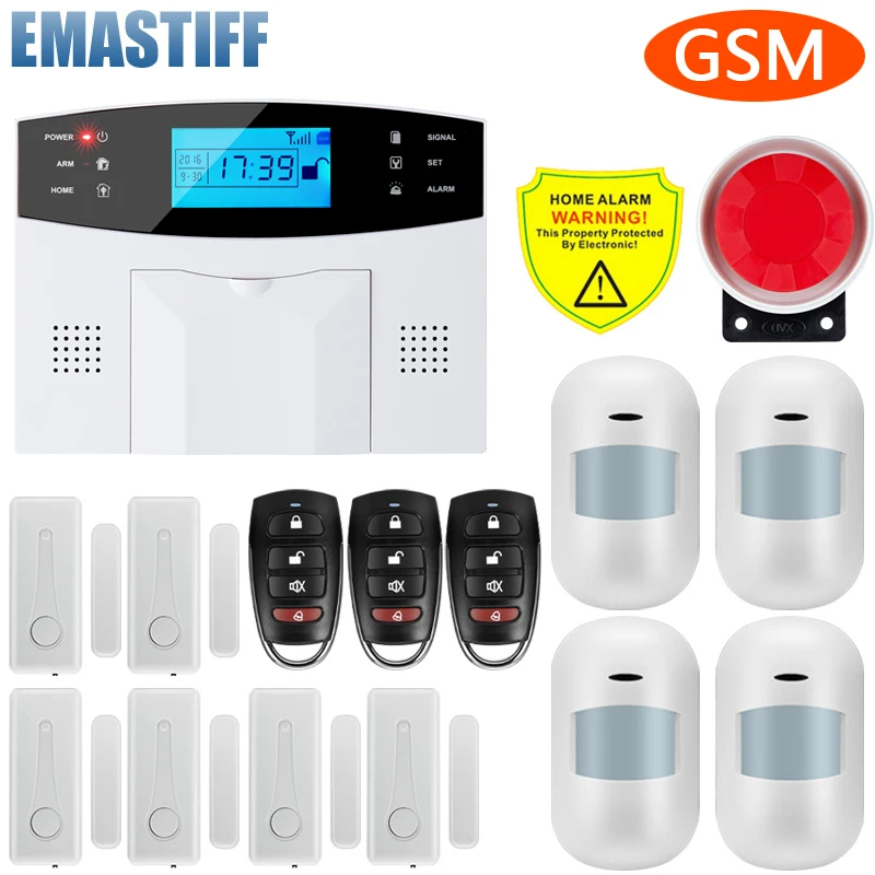 LCD Keyboard RU/SP/EG Voice Wireless SMS Home GSM Alarm system House intelligent auto Burglar Door Security Alarm Systems