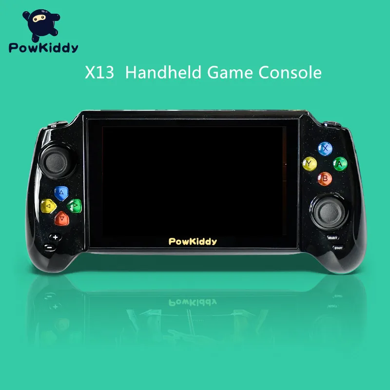 

Powkiddy New 5.1 inch X13 Nostalgic Retro Handheld Game Console Double Gamepad Video Game Built in 3000 Game TV Output Children