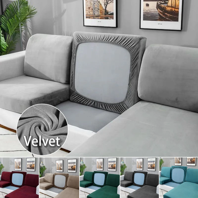 Funda de cojín elástica de terciopelo de alta calidad para sofá, Protector de muebles para sala de estar, fundas elásticas para asiento de sofá