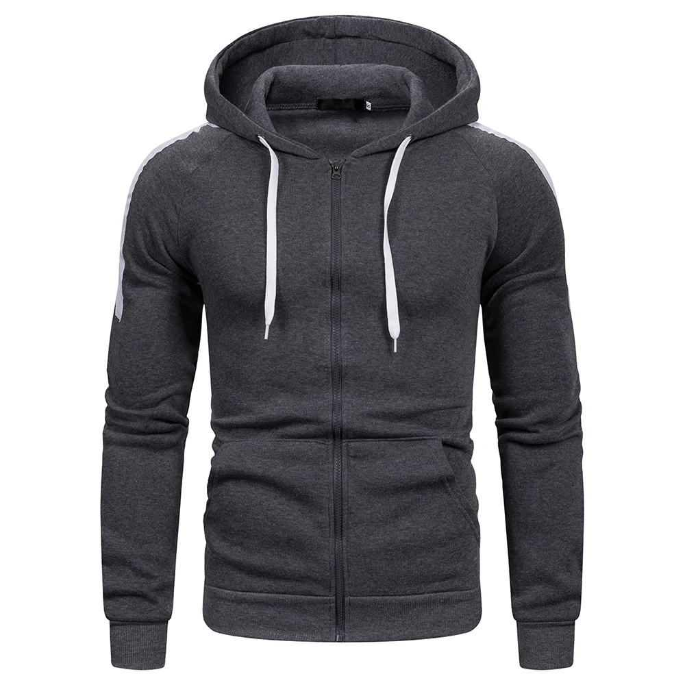 

New fall/Winter 2020 zipper hoodie in solid color casual slim hoodie hoodie for men