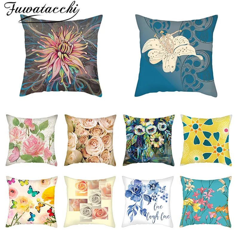 Fuwatacchi красивые цветы наволочка для подушки Бабочка любовь искусственная дивана