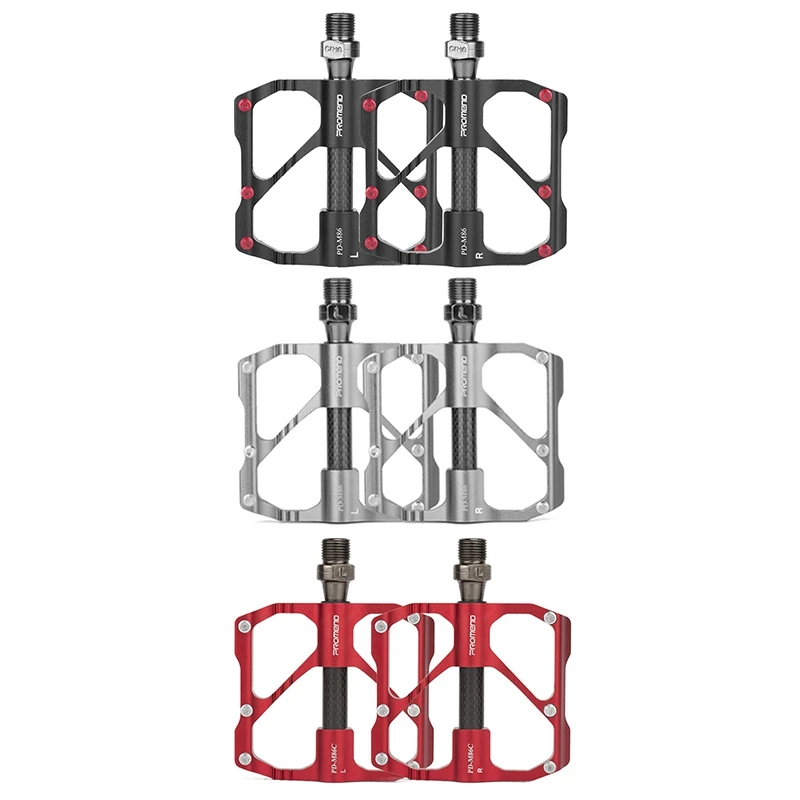 

PROMEND MTB Pedal Mountain Bike Road Bike Pedal 12 Non-Slip Pins Ultra-Light Aluminum 3 Ball Bearing Cycling Pedals