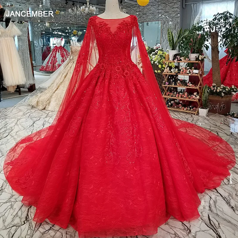LS01240 красное свадебное платьекрасный платье с коротким рукавом o шею бальное