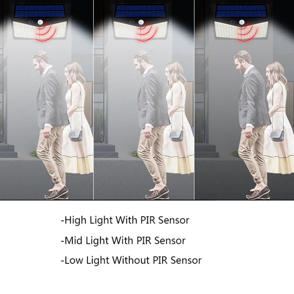 

6x 1x 270 208LED Solar Floodlight Ip65 Wireless Wall Lamp PIR Motion Sensor Garden Security Lamp 3Mode Camping Emergency Light