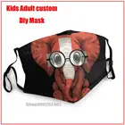 Детский слон с очками и швейцарским флагом футболка DIY модная маска мундштук моющаяся детская маска для рта с дизайном