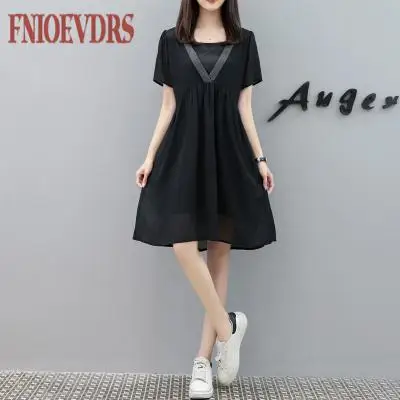 

Женское свободное Повседневное платье до колен, модель 2020 на лето